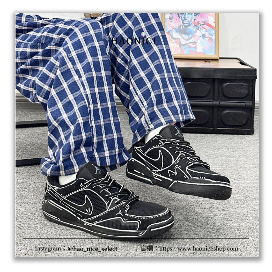 【HAO NICE】惡作劇訂製款🔥Air Jordan CMFT Era 漫畫感 二次元 黑白描邊 網布 運動鞋 籃球鞋