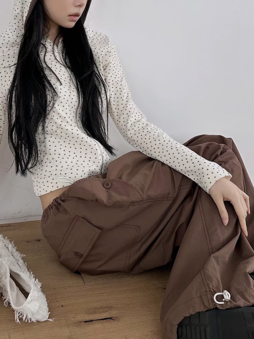 mini floret trim hooded jacket