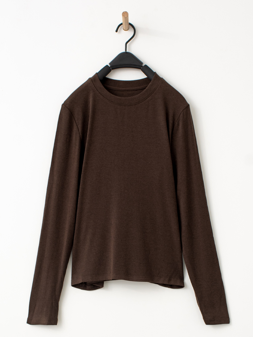 圓領羅紋柔彈內搭上衣