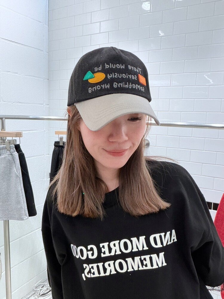 英字撞色牛仔拼接棒球帽