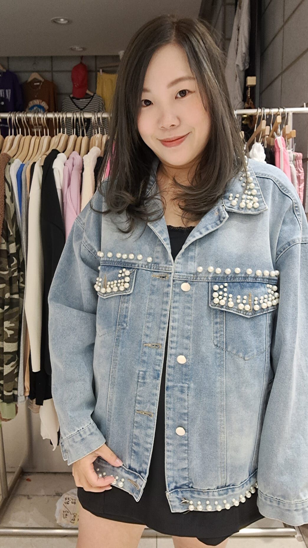 MS10AE 重工珠珠牛仔外套