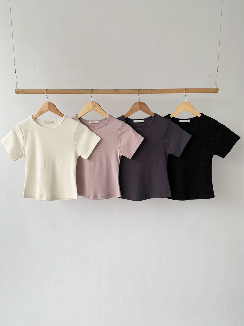 round neck slim basic tee
