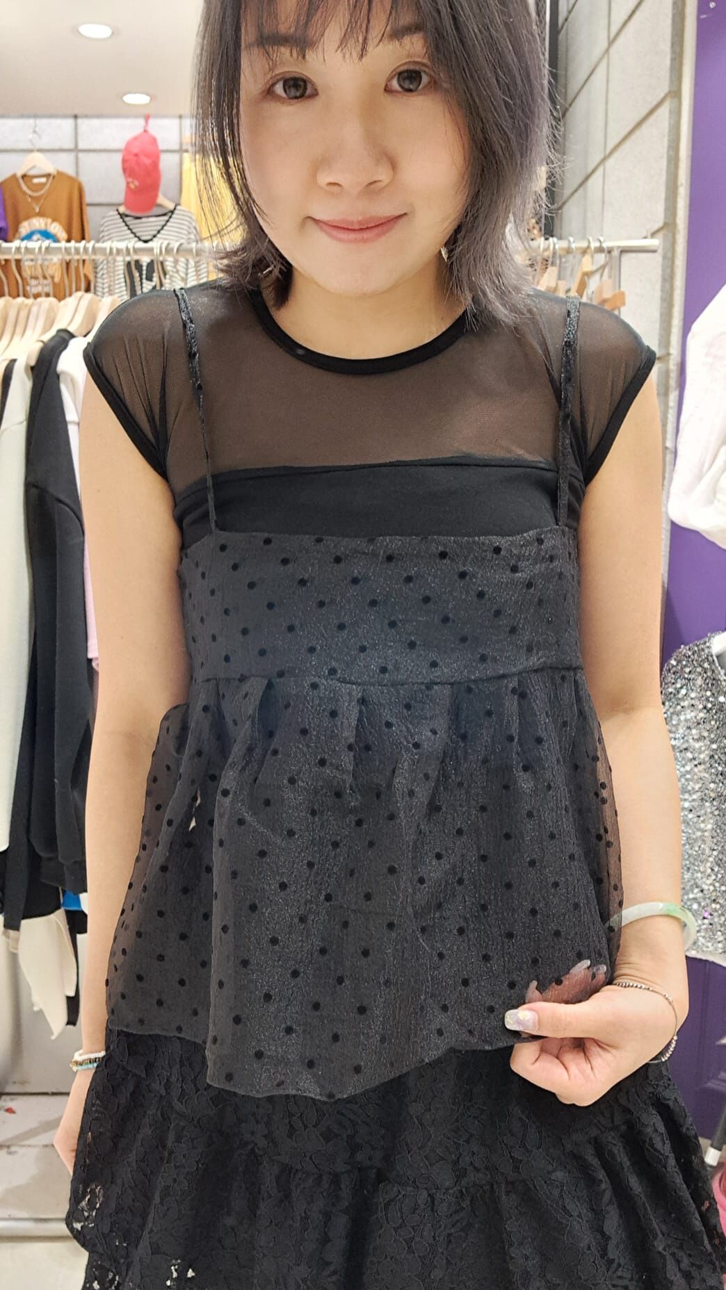 MS10B 波點蝴蝶結紗紗背心