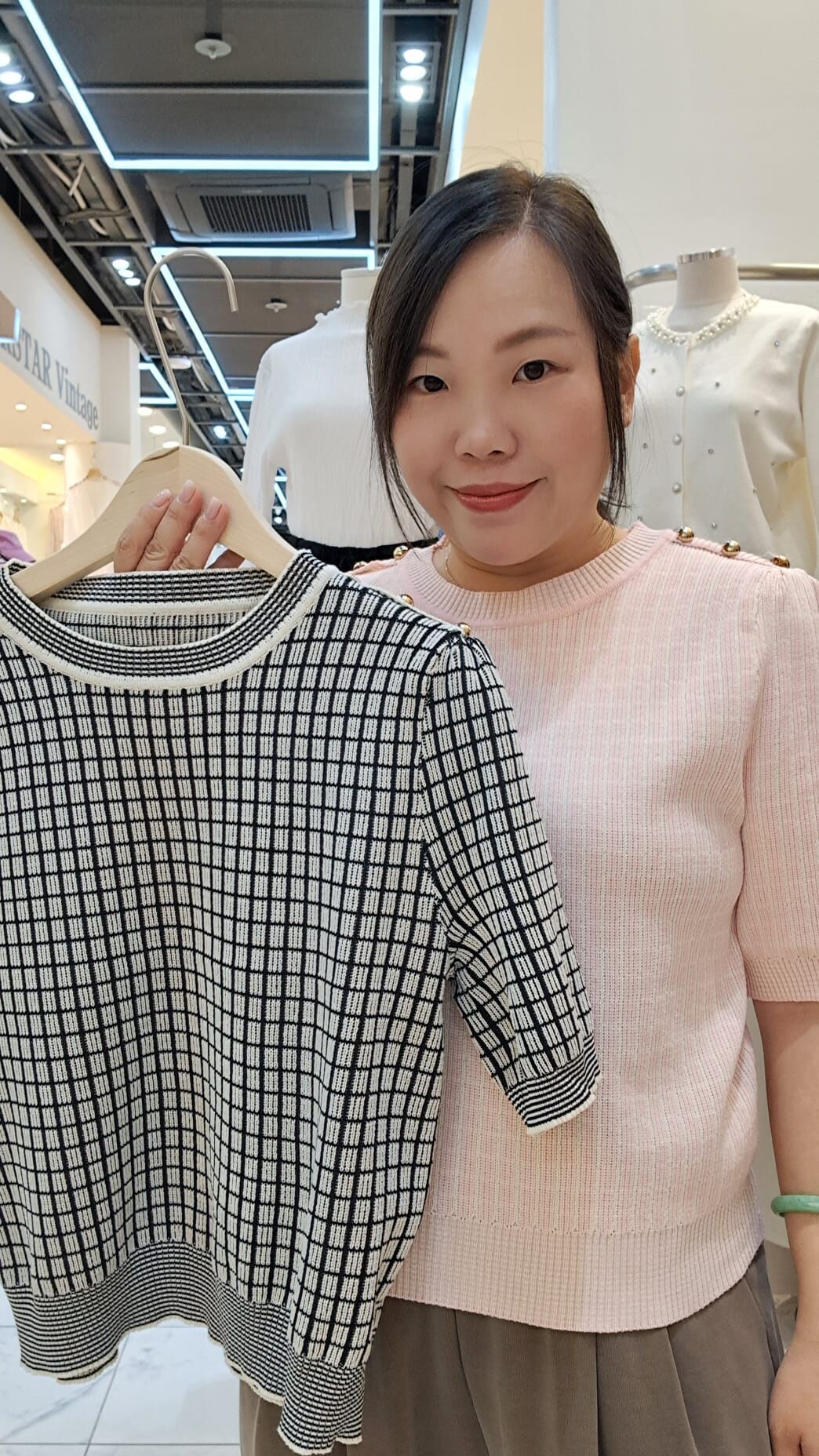 JC0309F 格紋膊頭金鈕