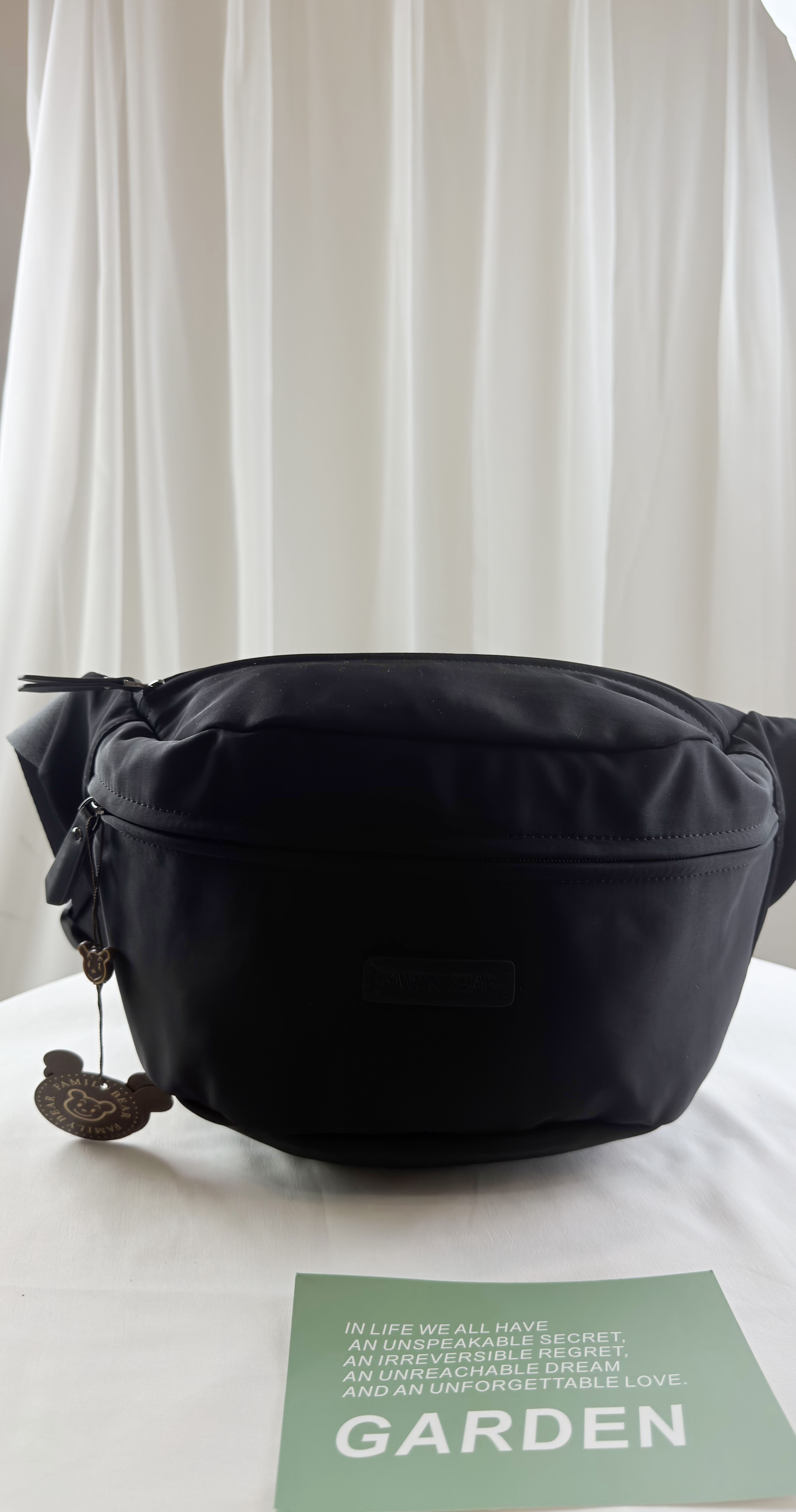 FamilyBear  經典黑防潑水腰包 2922