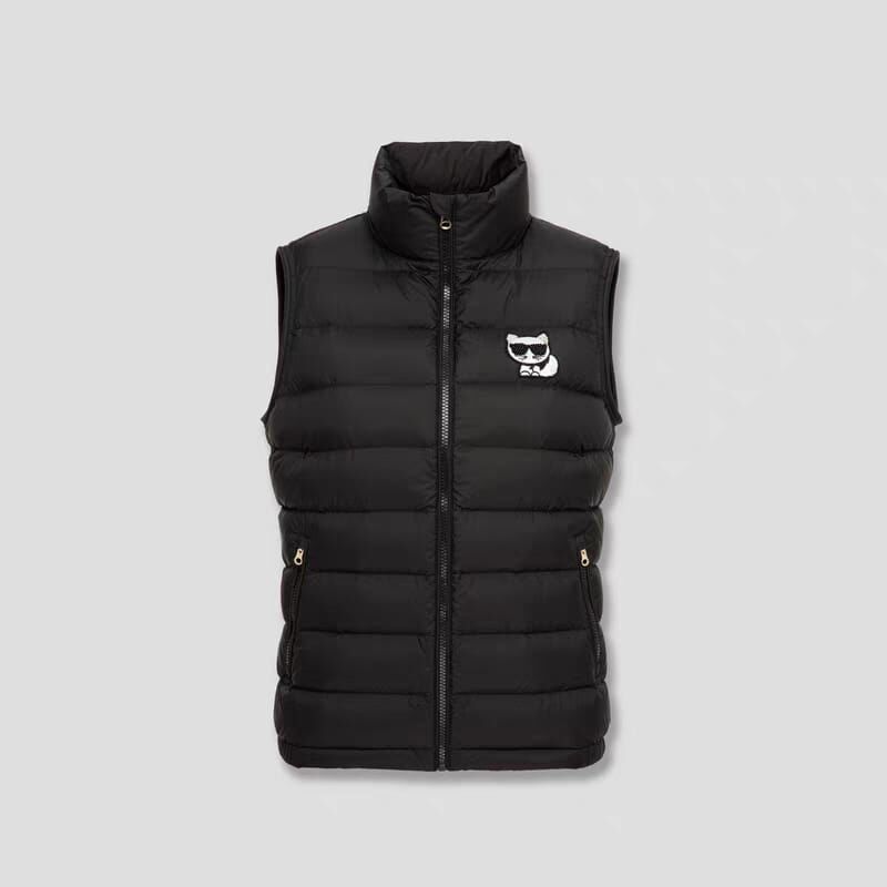 KARL 老佛爺 女款 夾綿背心 黑色