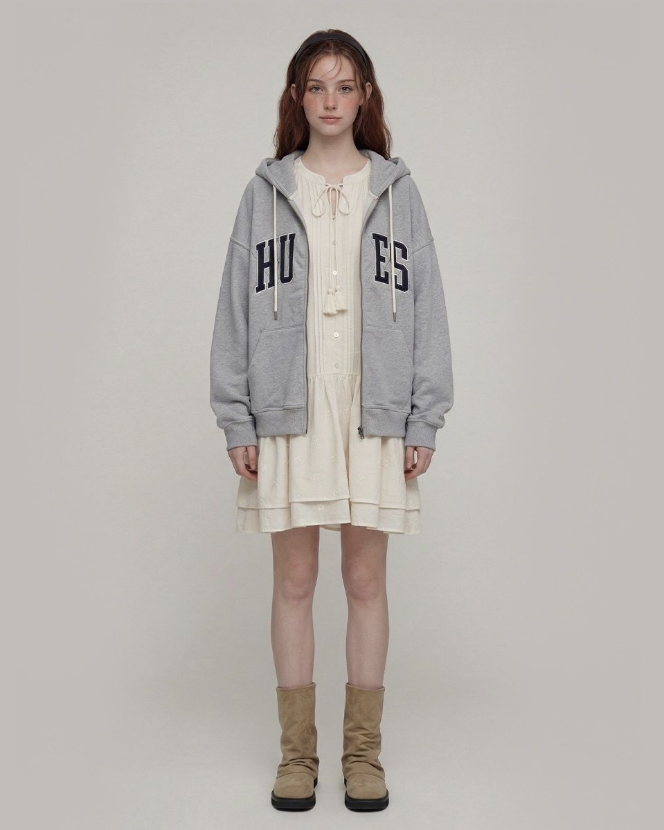 <預購> 韓國WV PROJECT Daily Hughes復古感雙向拉鏈連帽外套