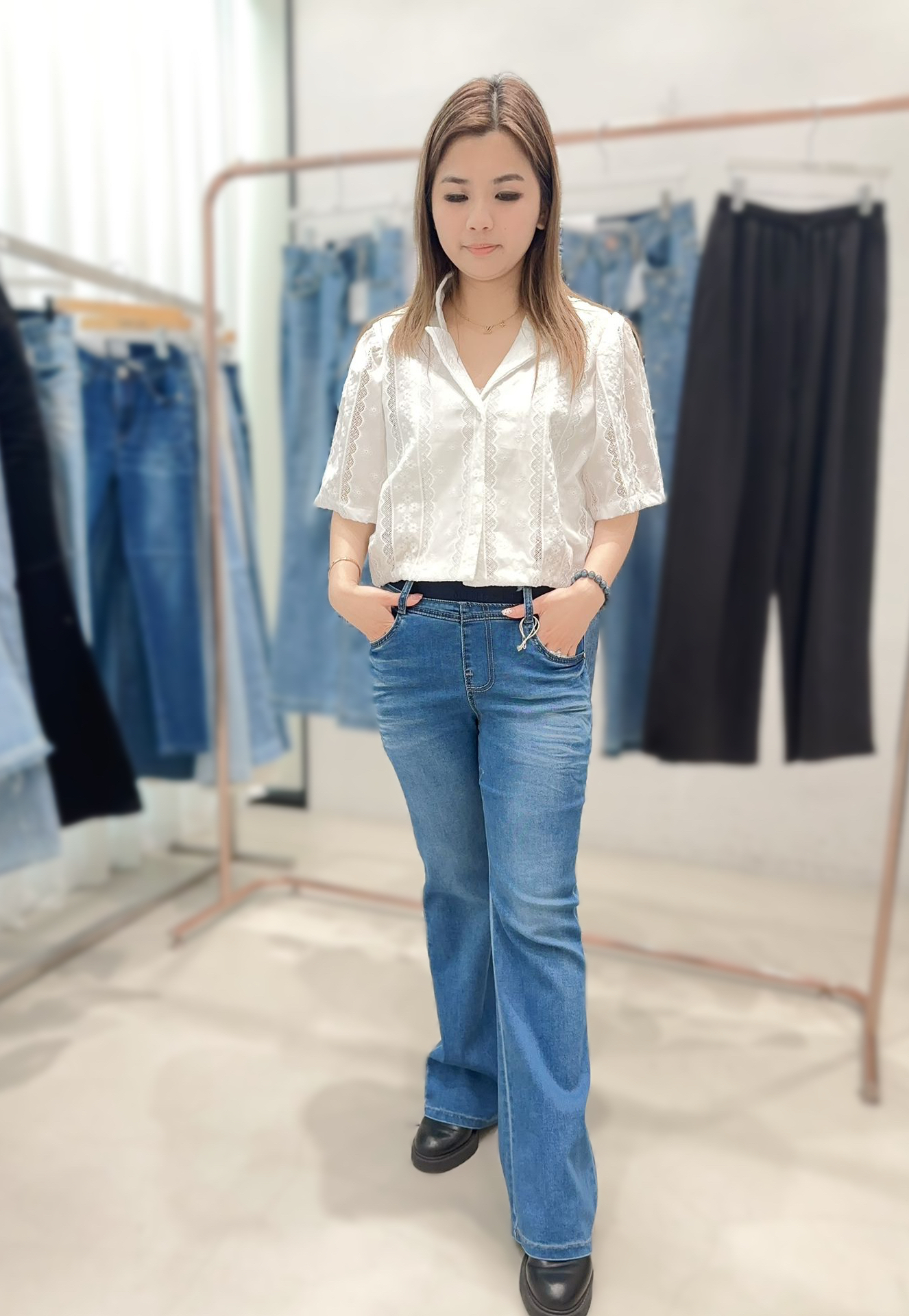 HW06 牛奶冰絲 S:腰26-30 HIP32-36 長38 M:腰28-32 HIP34-38 長38.5 L:腰30-34 HIP36-40 長39 XL:腰32-35 HIP38-42 長39 $399 (一口價)