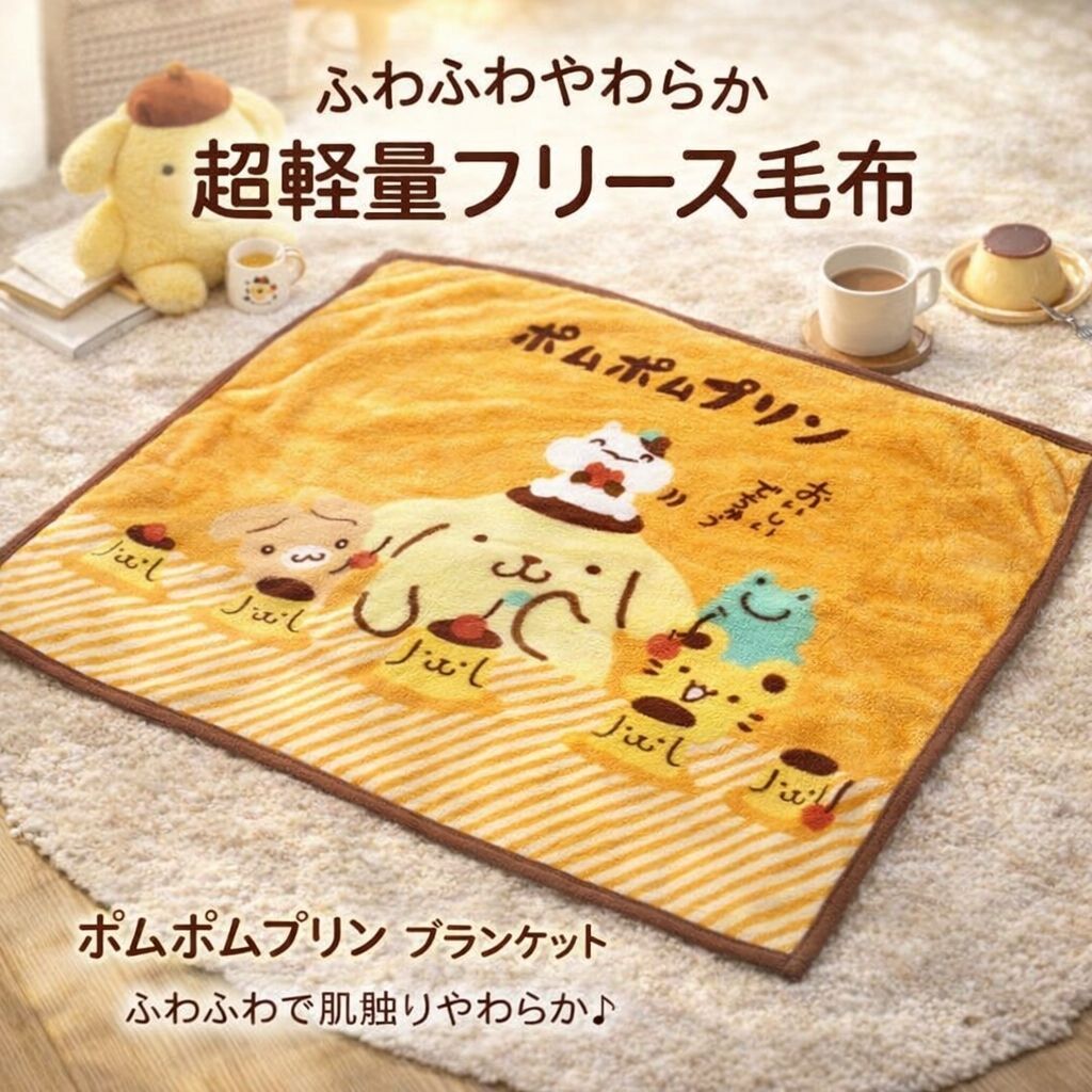 Sanrio 布丁狗 多用途毛絨毛毯 (日本直送)
