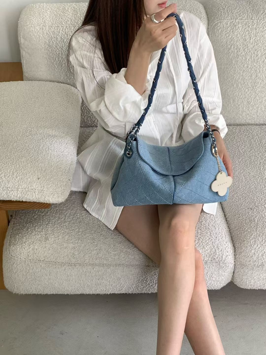 水洗牛仔布蓋口水餃包