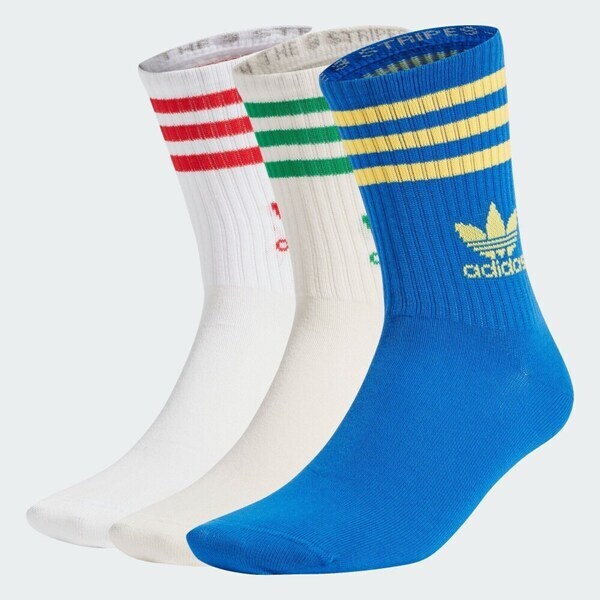 Adidas 愛迪達 Crew Sock 3str IX7512 男女 中筒襪 3雙入 白藍
