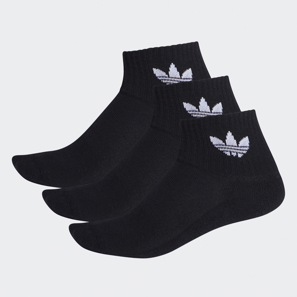 Adidas 愛迪達 延續款mid Ankle Sck FM0643 男女 踝襪 3雙入 黑