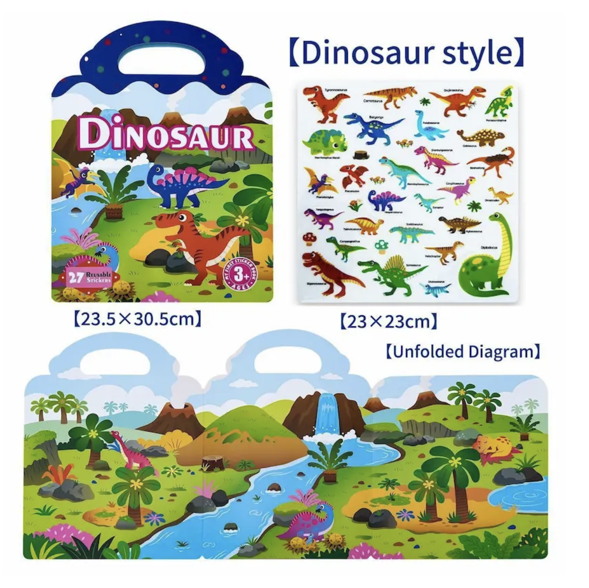 恐龍主題重複貼紙書-Dinosaur