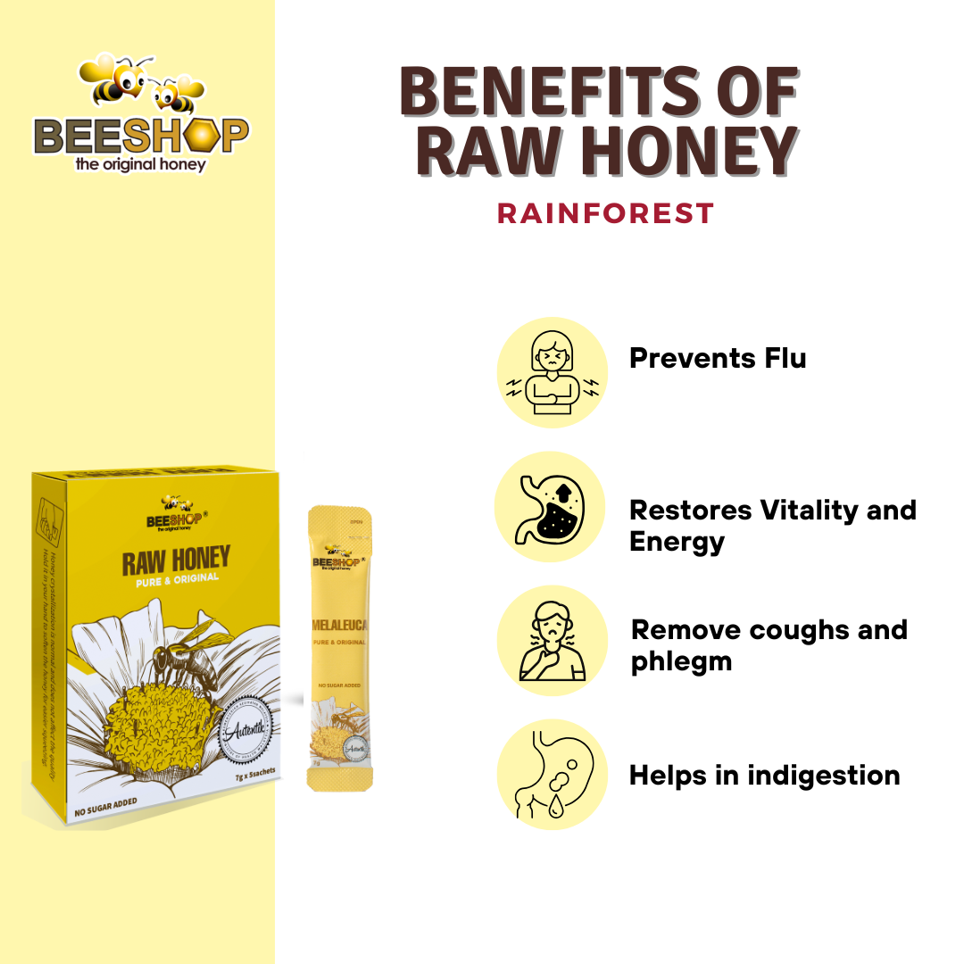 Raw Honey Sachet 7g X 5 sachet [Halal & 100% Original]