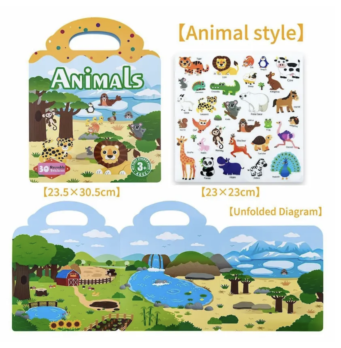 動物主題重複貼紙書-Animals