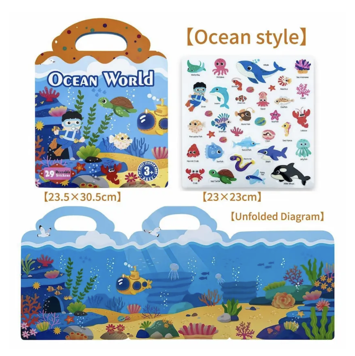 海洋主題重複貼紙書-Ocean World