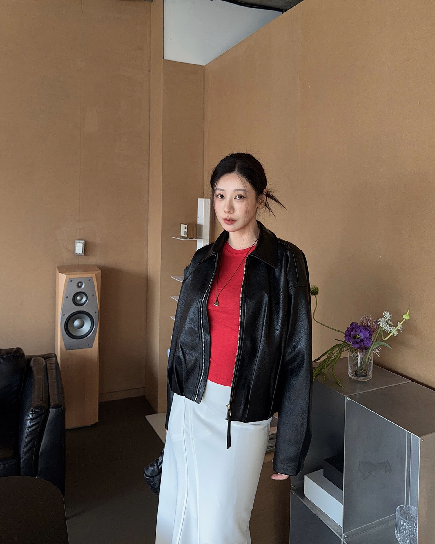 O3032 後斜抓皺皮外 / 黑