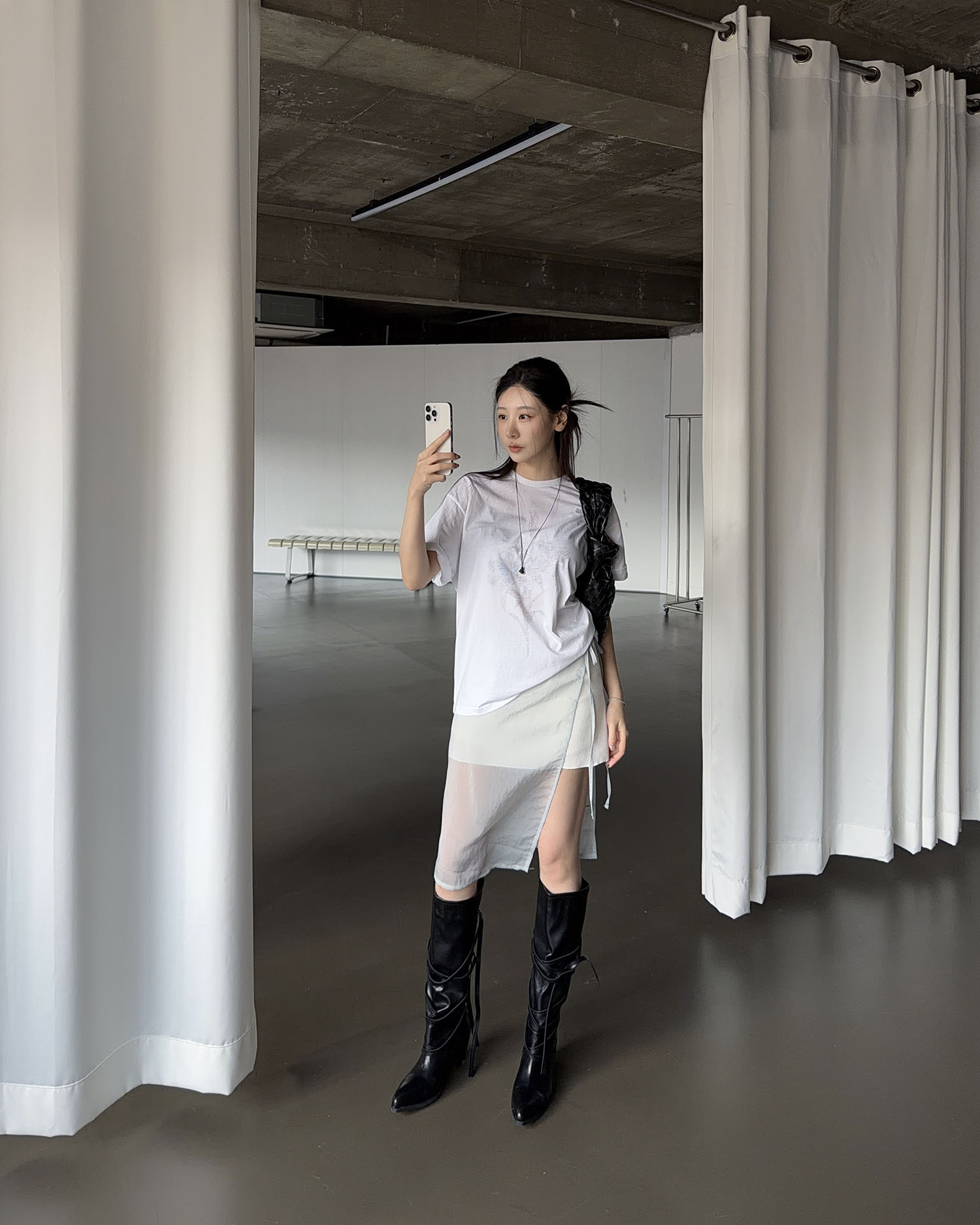 B3028 必備造型罩裙！ / 淺藍綠