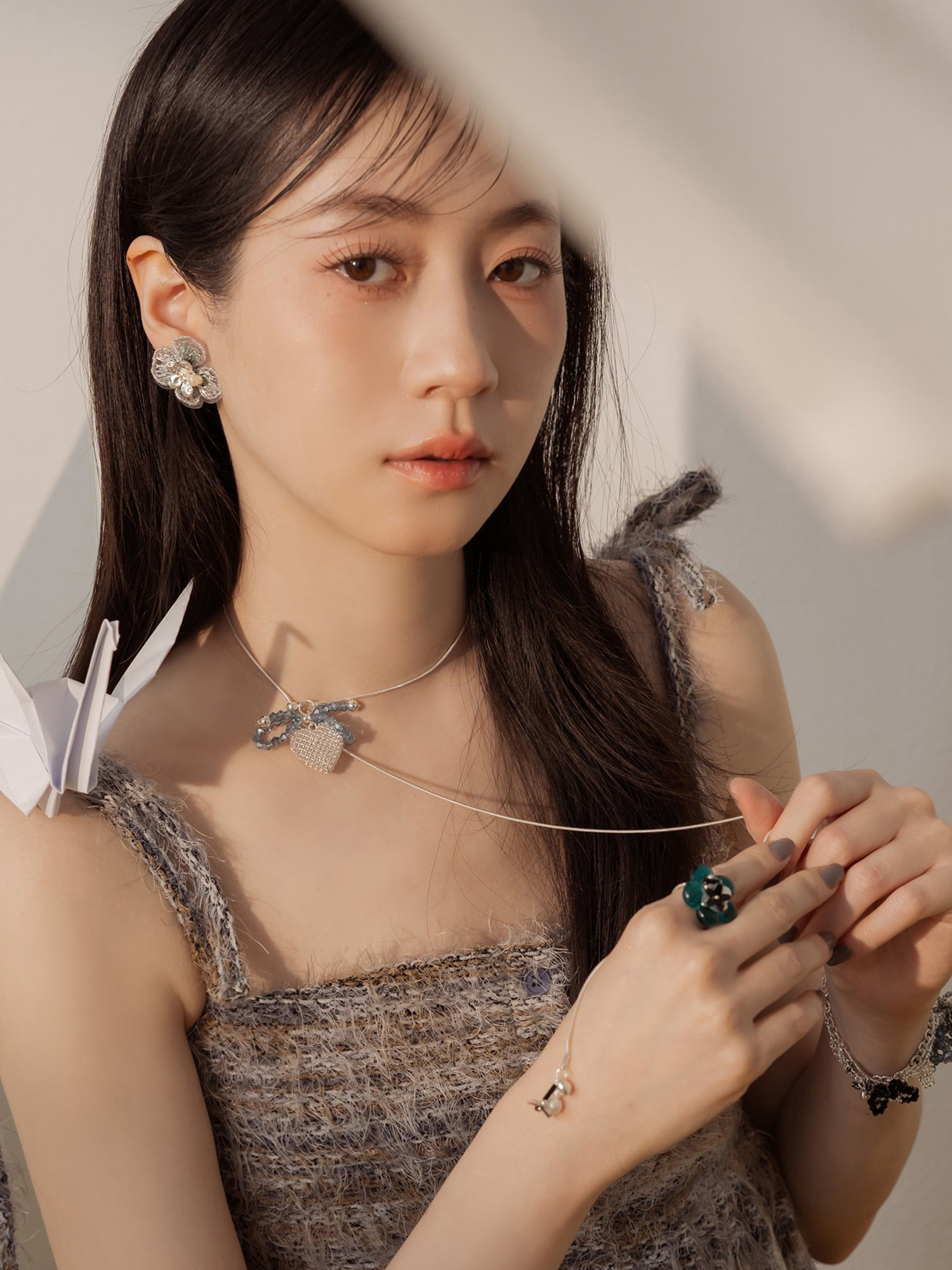 茶米說晚安。MUCHAT手作鏤空愛心蝶結項鍊