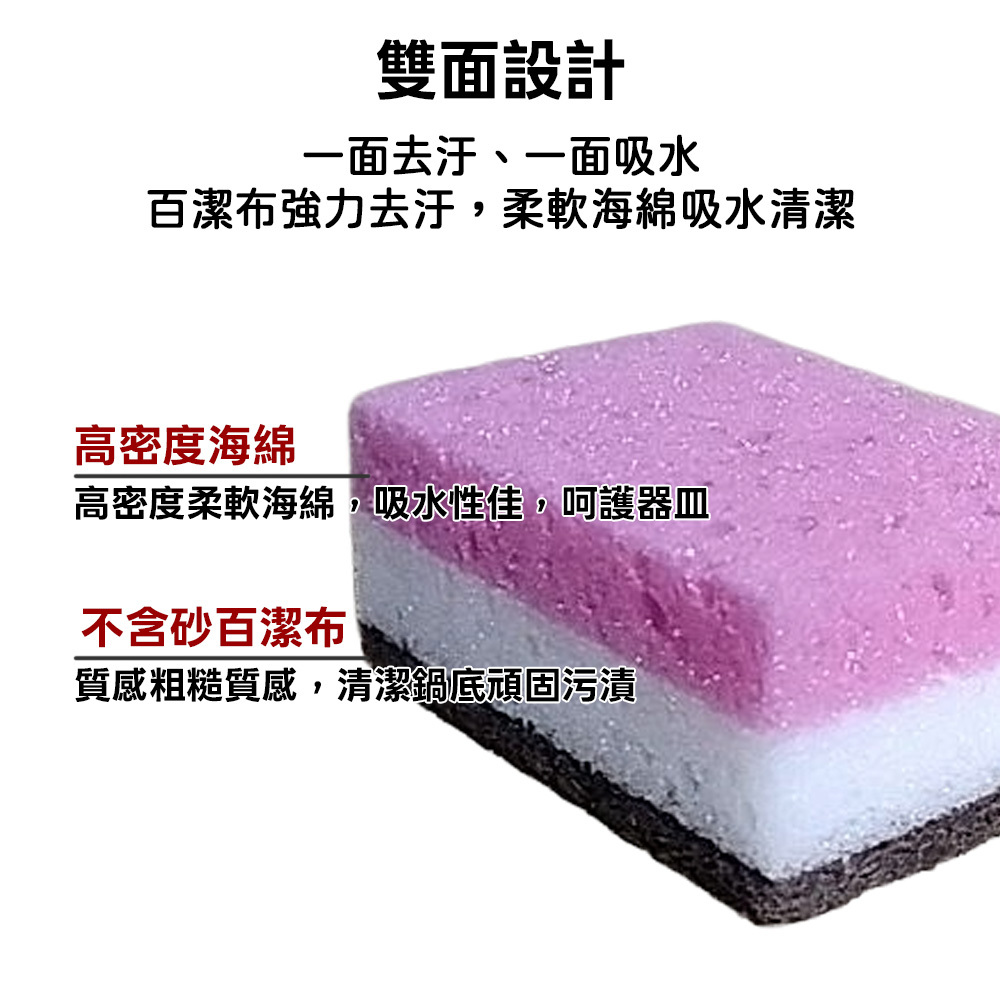 雙效百潔海綿(5入) #JY-HMQJ