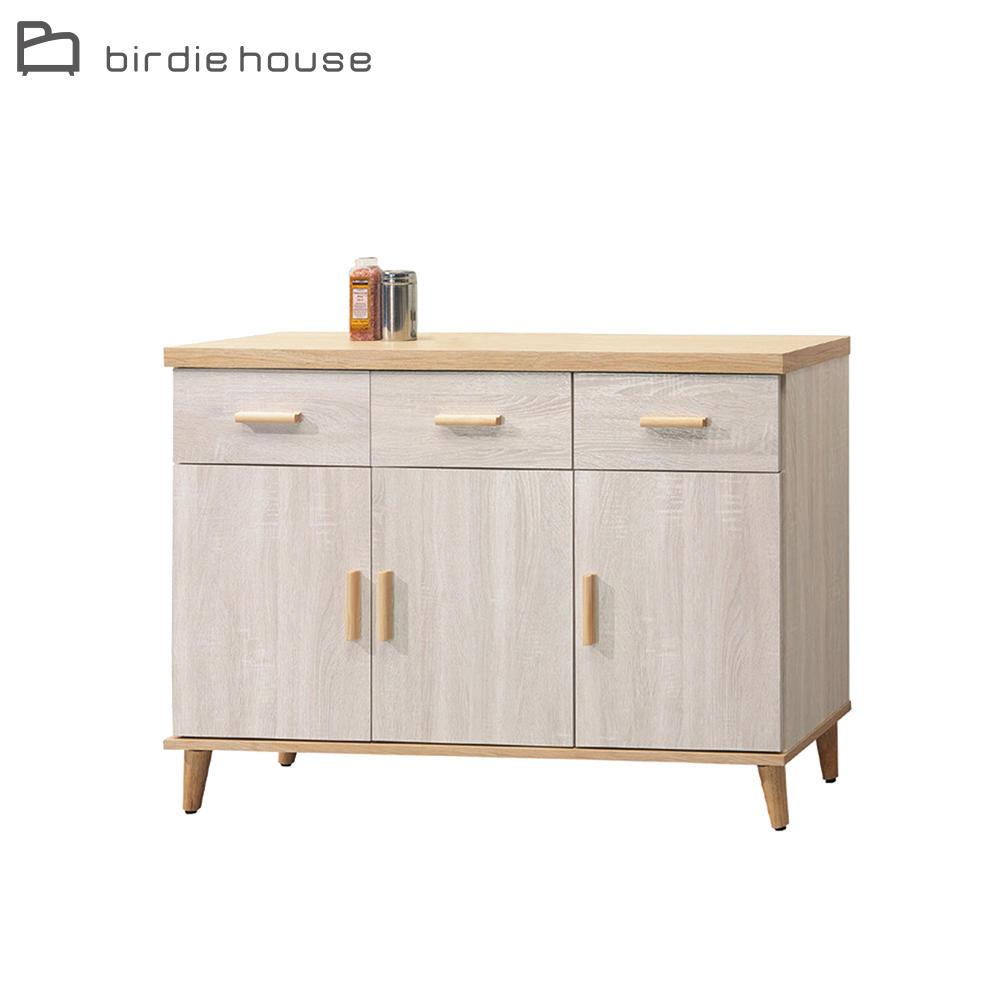 柏蒂家居-米諾4尺三門三抽餐櫃/電器收納櫃/碗盤櫃/置物矮櫃(下座)