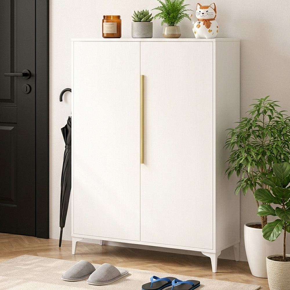 【AOTTO】簡約現代鐵藝五層開門鞋櫃(TA-7002W)