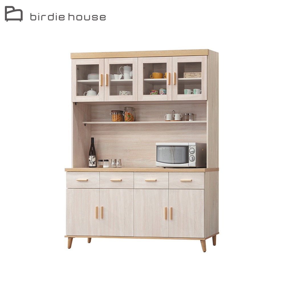 柏蒂家居-米諾5.4尺八門四抽高餐櫃/電器收納櫃/碗盤置物櫃(上座+下座)