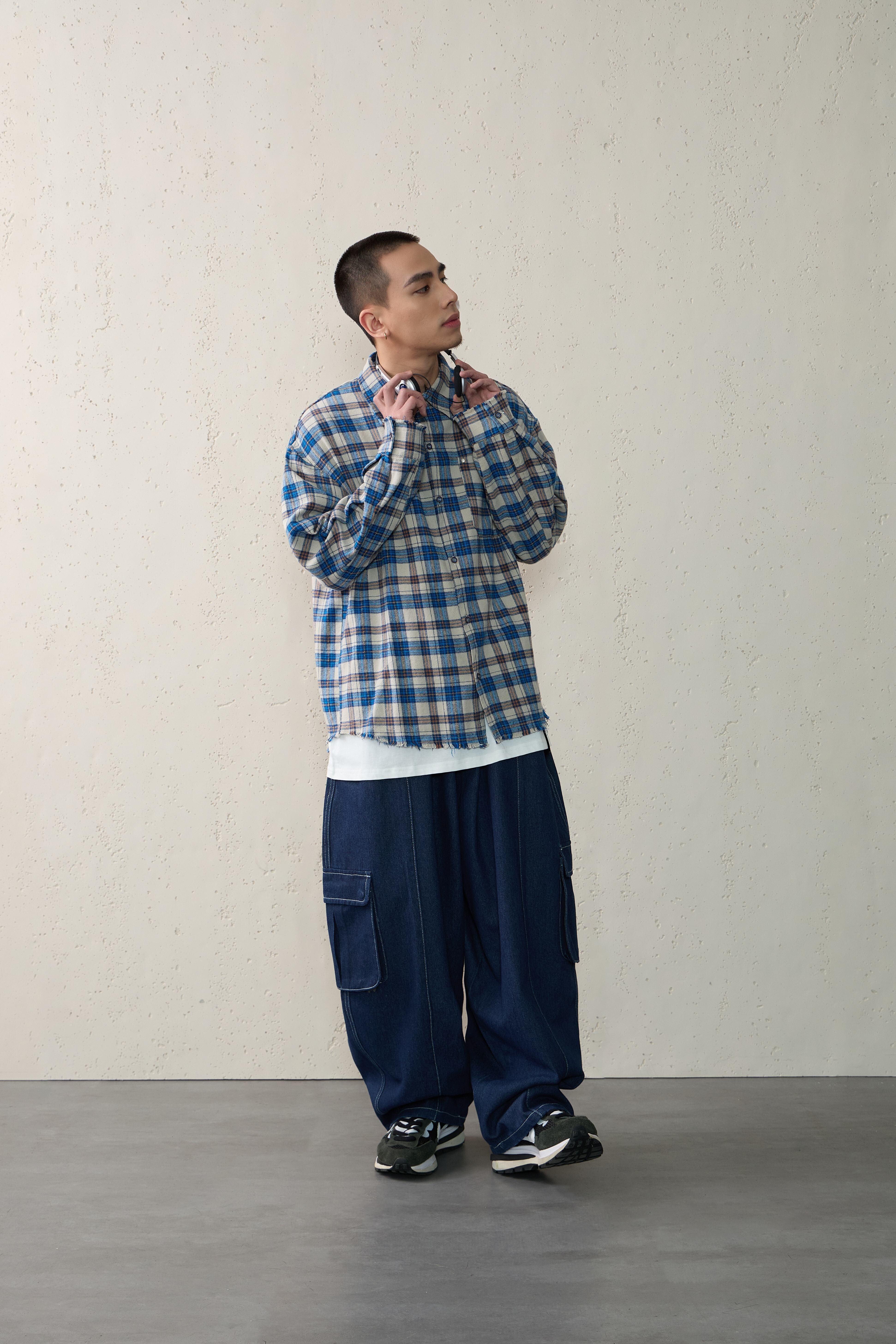 NOIR Work wear口袋格紋襯衫