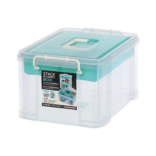 《真心良品》KEYWAY聯府 布蕾蒂手提雙層整理箱(15L)1入組