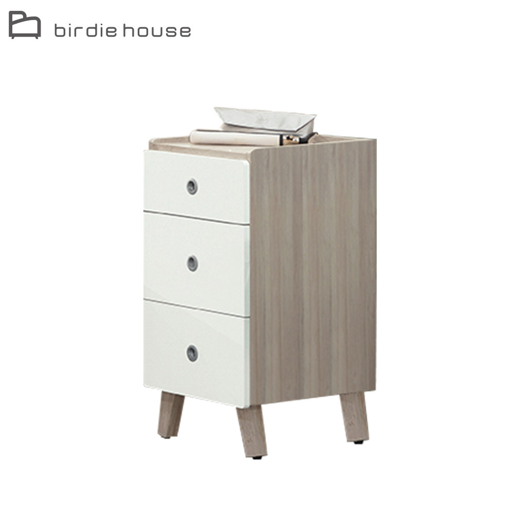 柏蒂家居-杰德1.3尺三抽床頭櫃/多功能收納置物櫃