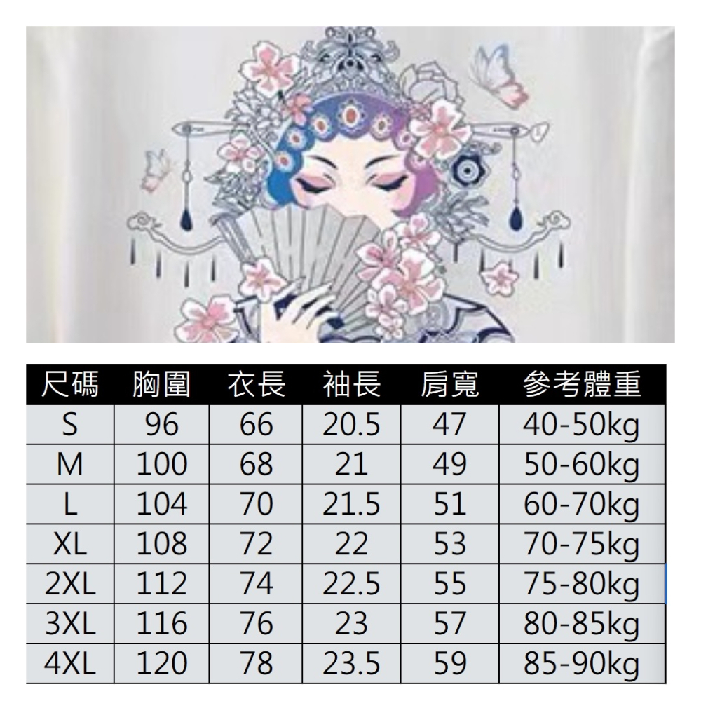 【ASister 小姊姊】AS0017#純棉上衣☆*中國風臉譜*中長版短袖T恤(7色 S-3XL)