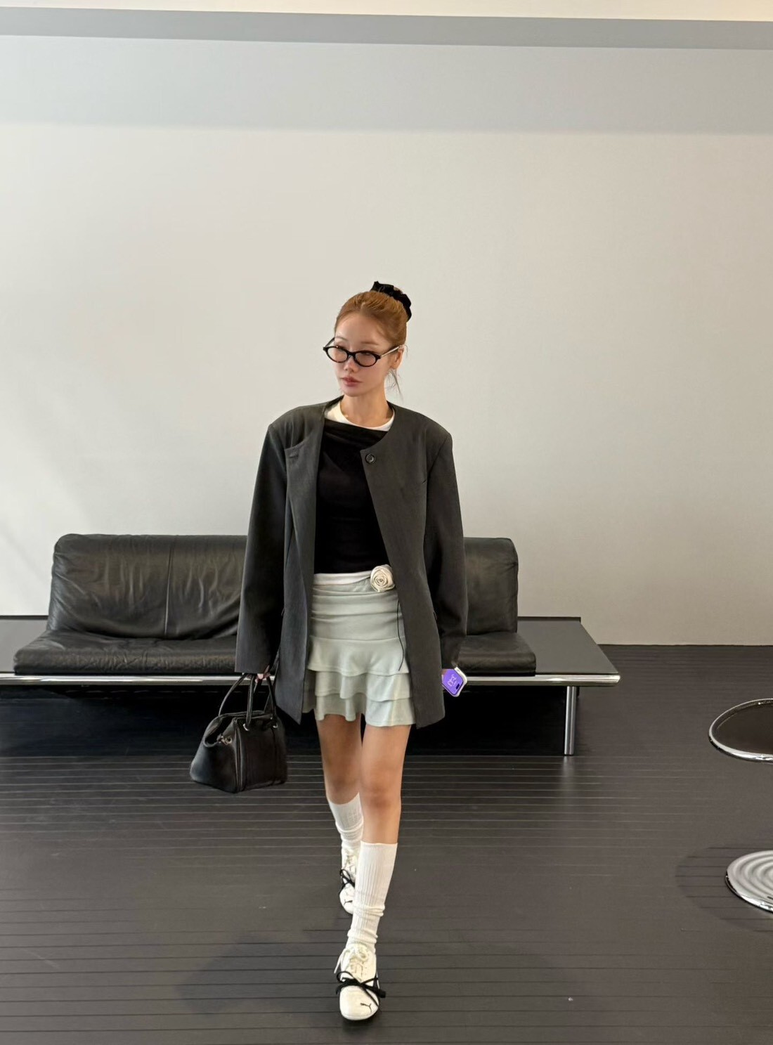 #AF71層次堆褶棉褲裙(黑/白灰/薄荷)