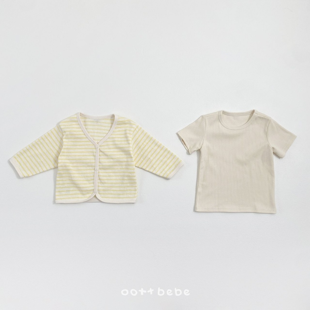 韓國🇰🇷OOTTBEBE 柔色條紋針織套裝(XS-XL)
