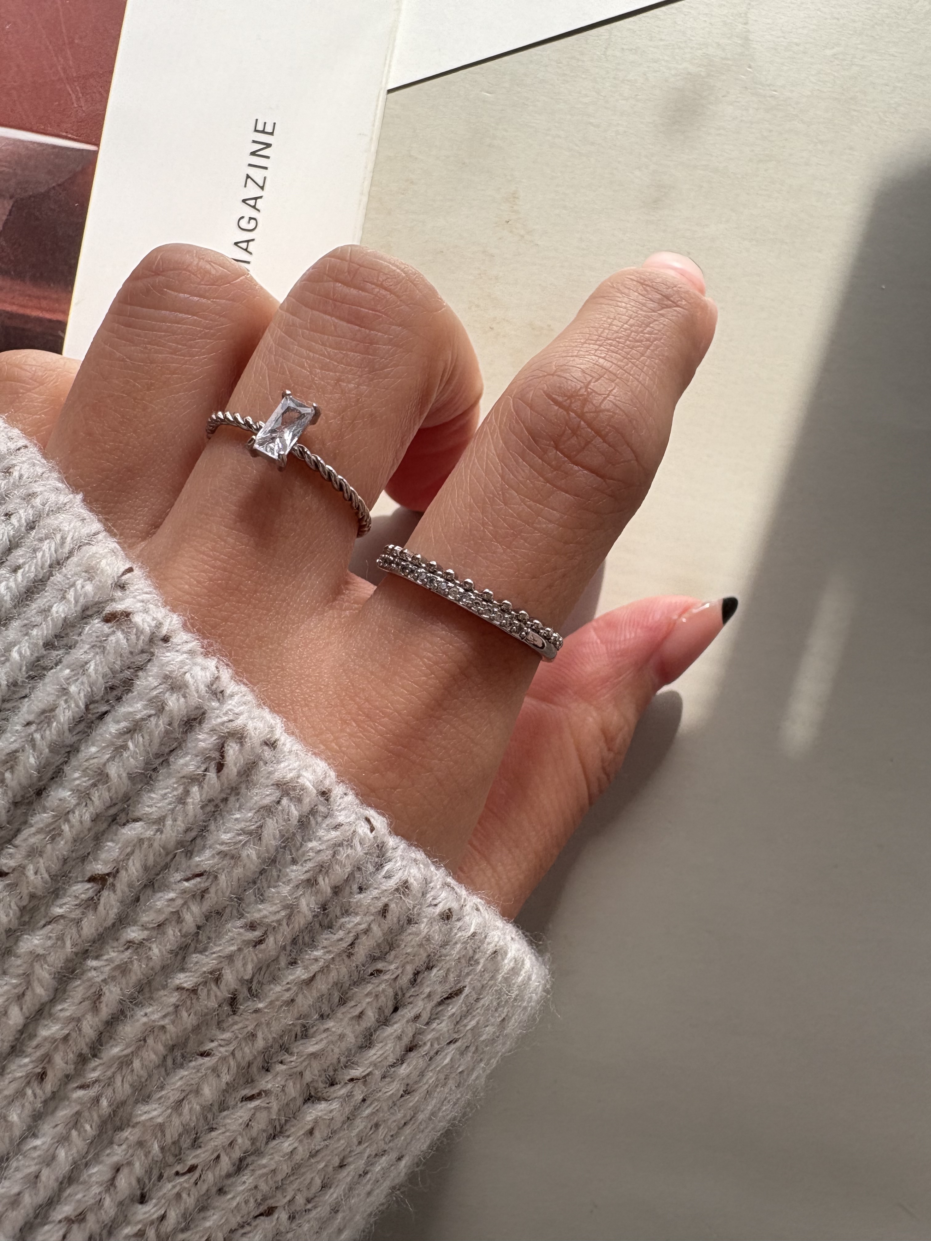 layered dot eternity ring