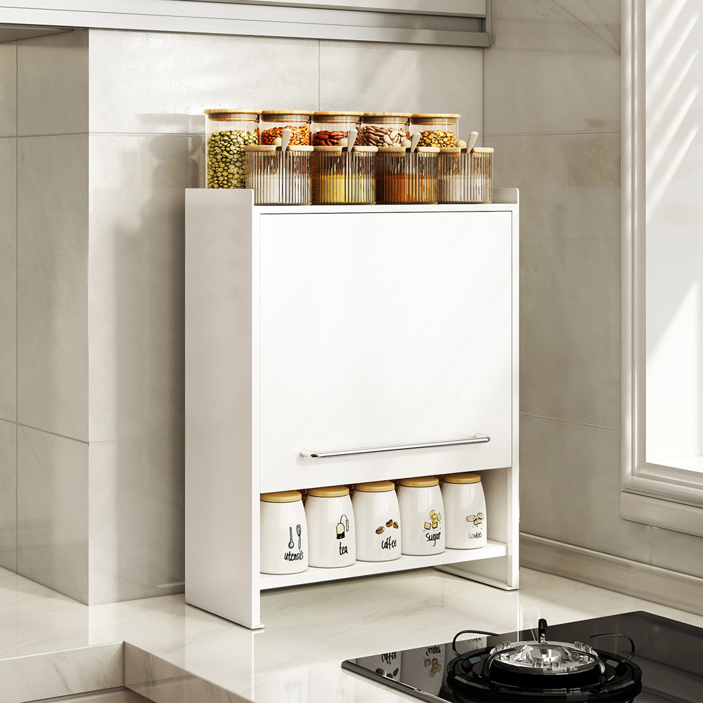 【AOTTO】多功能鐵藝上掀開門廚房置物收納櫃(KC-012)