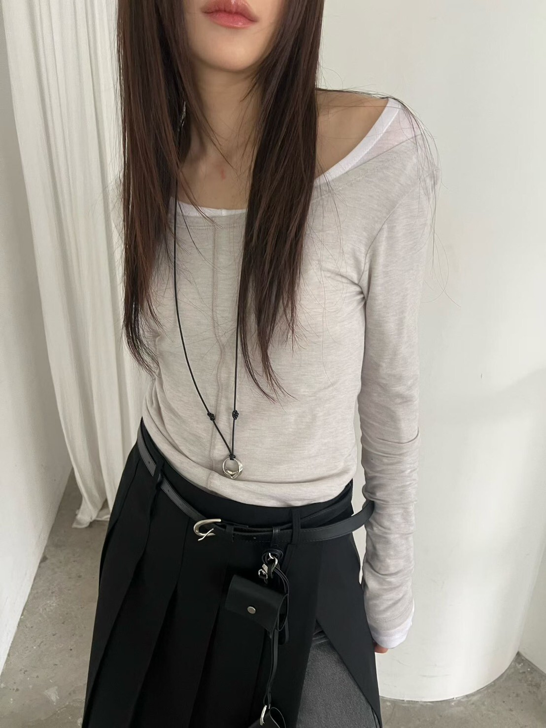 #AF76中車線天絲打底衣(黑/白/墨/水藍/淺灰/淺黄)