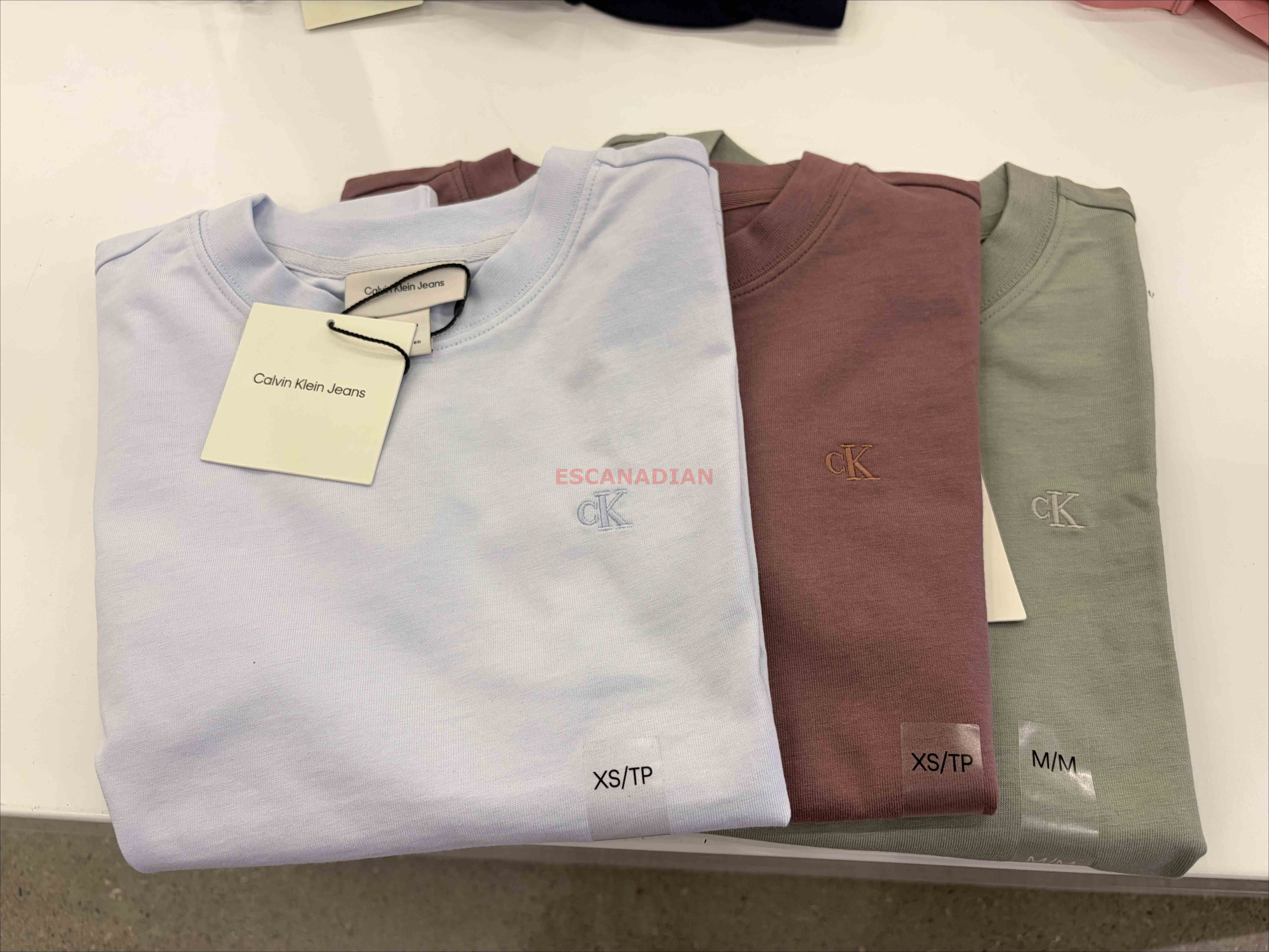 CK 女大人 經典款 電繡小字樣 短TEE (4色) (Class fit)