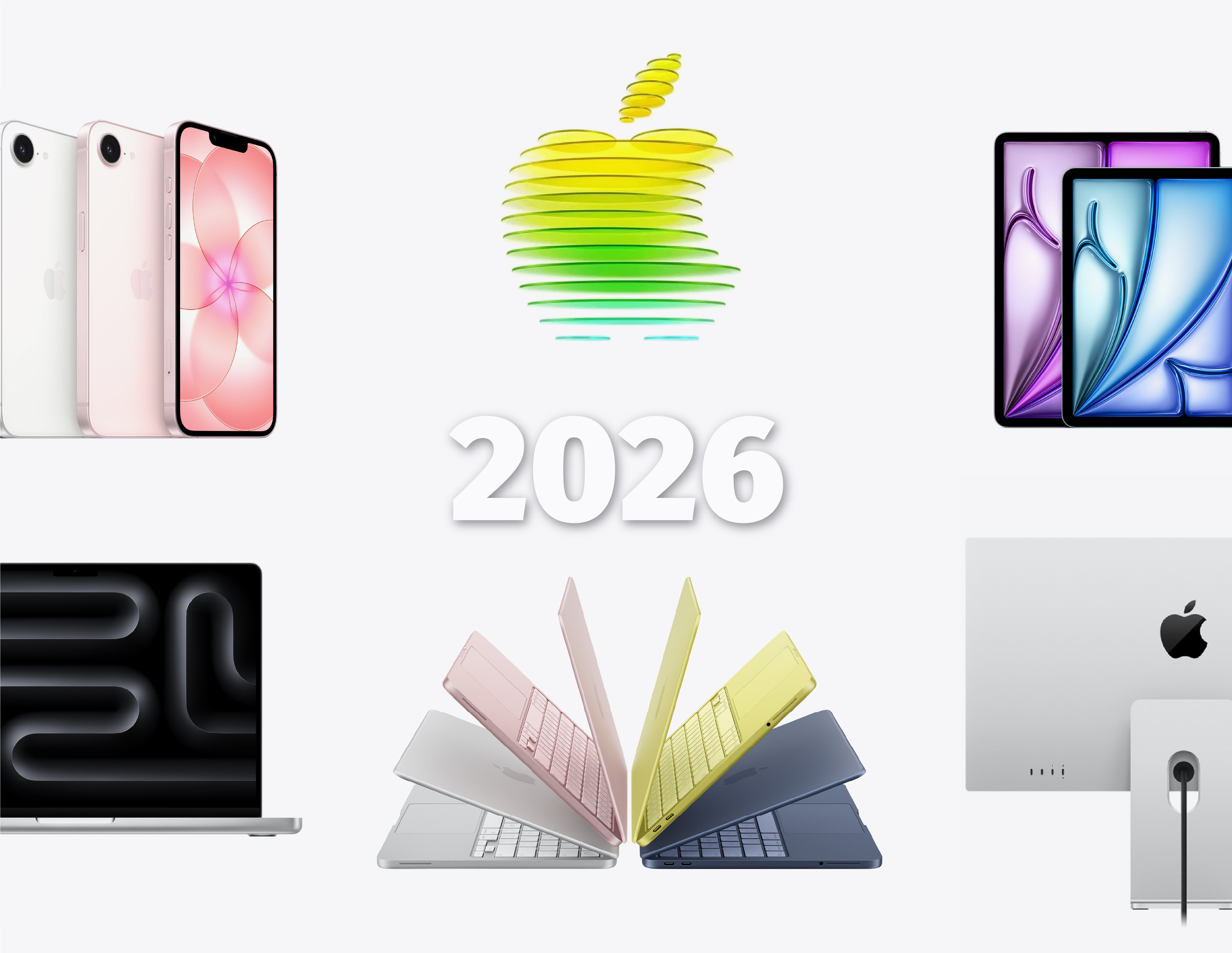 2026 蘋果春季發布週涵蓋手機、平板、筆電與顯示器等多樣商品