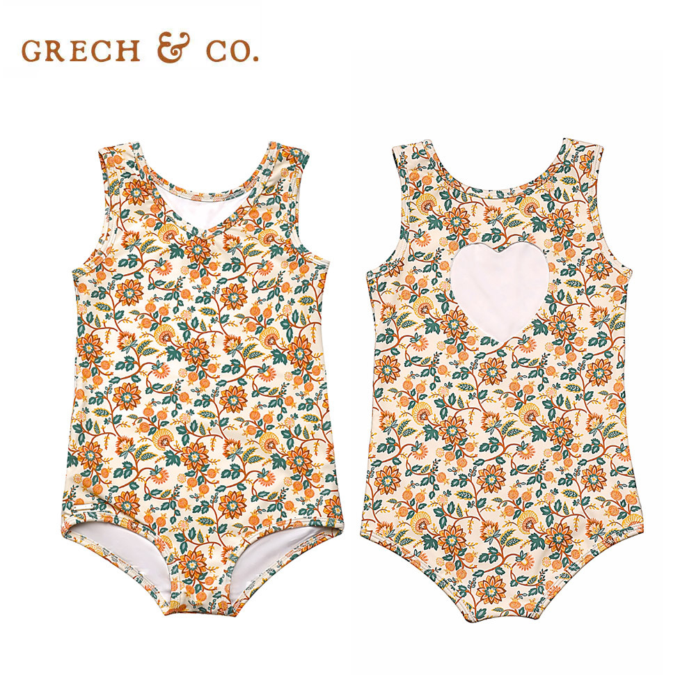 Grech&Co. 抗UV防曬愛心連身泳衣(多色可選)