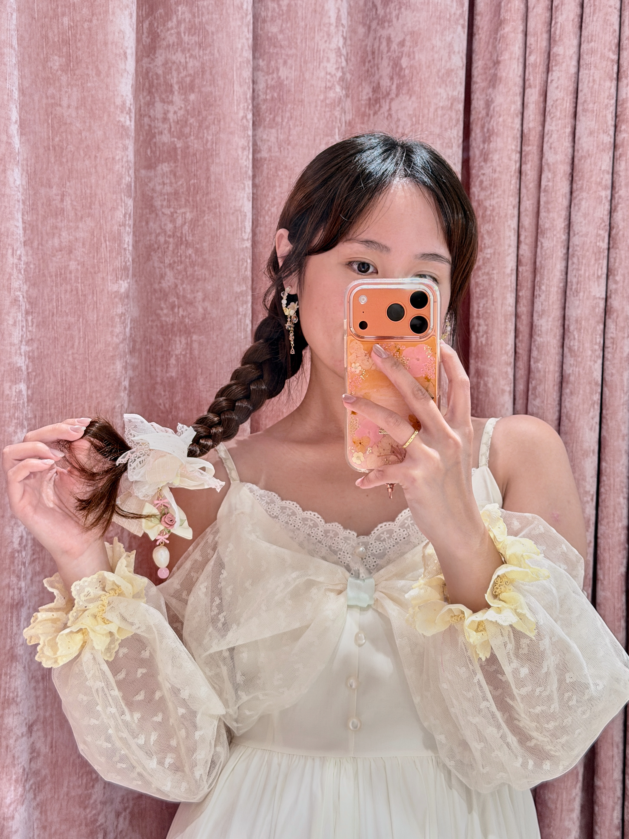 13458 Misty Gauze Gem Bow Hair Band