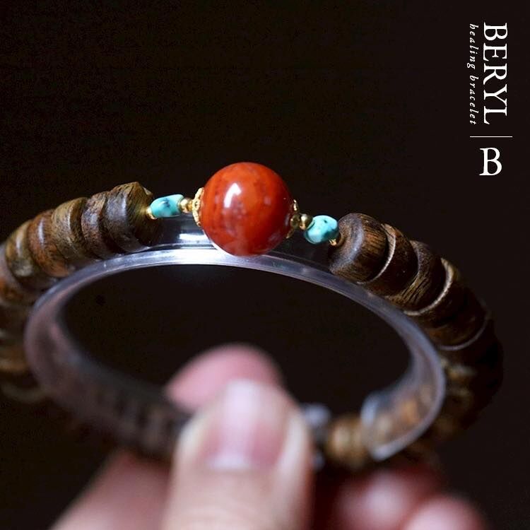 ＃母娘開光加持-種植棋楠沉香 × 老礦南紅手串/B款