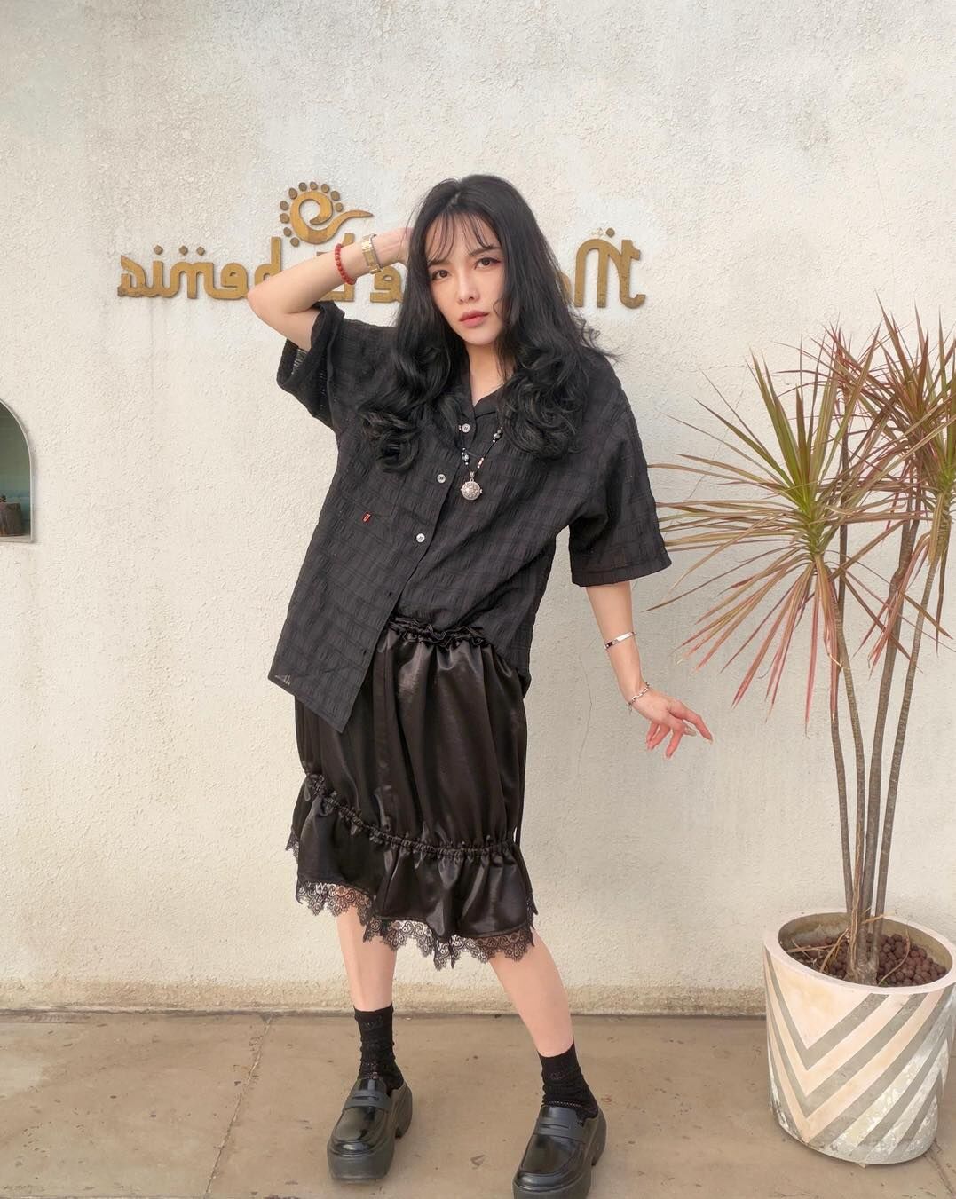 Macrame skirt KOR0298 - F209 black / F210 white (0226live)