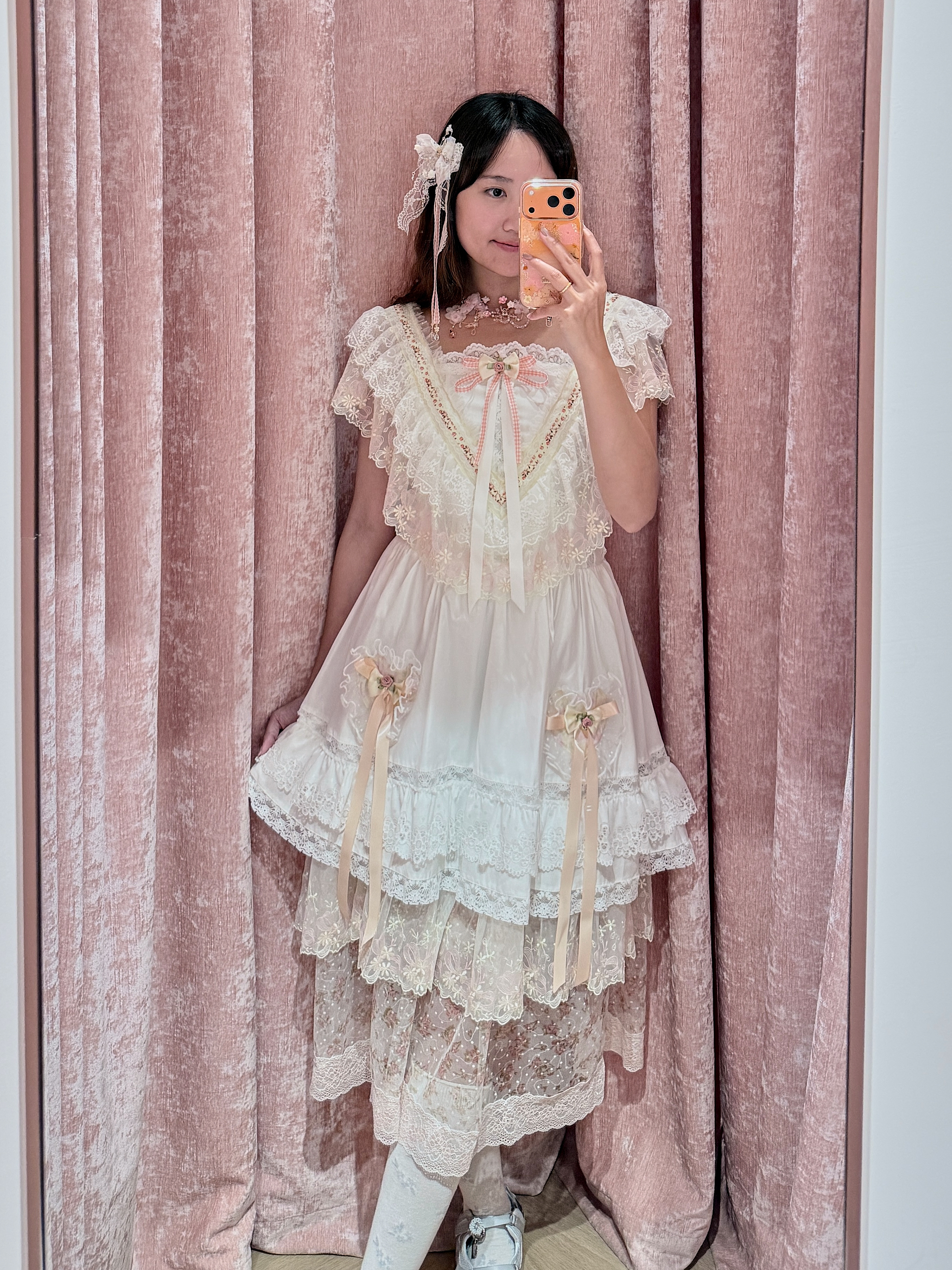 13545 Square Neck Puff Sleeve Glam Dress