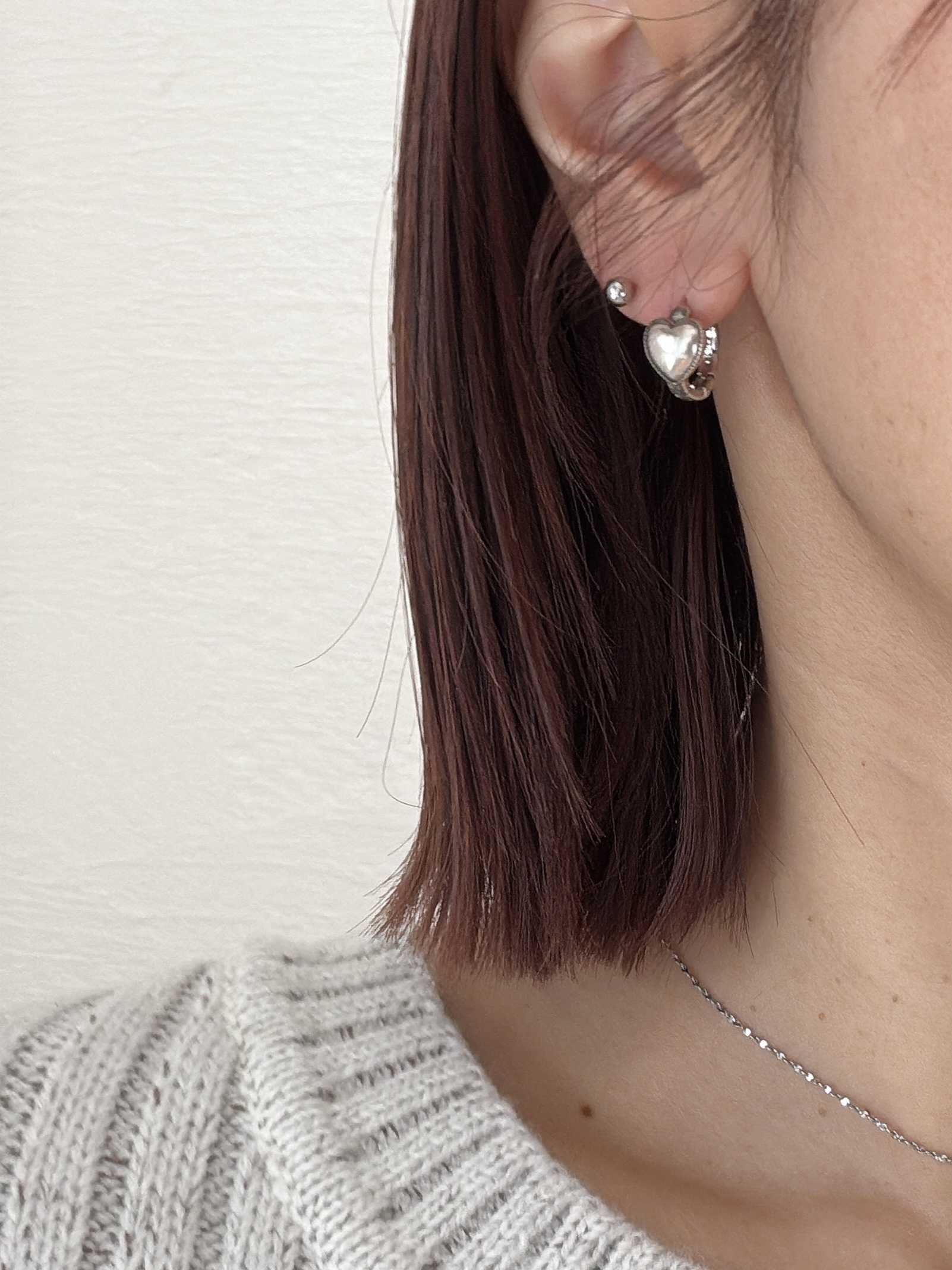 vintage heart hoop pierce