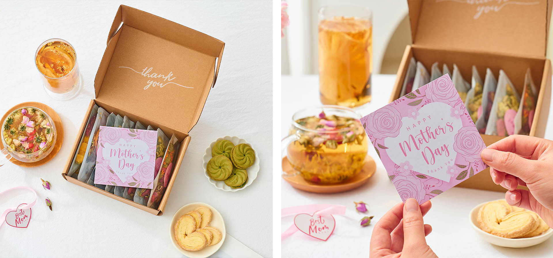 母親節企業送禮首選 玫瑰花茶配金磚蝴蝶酥禮盒