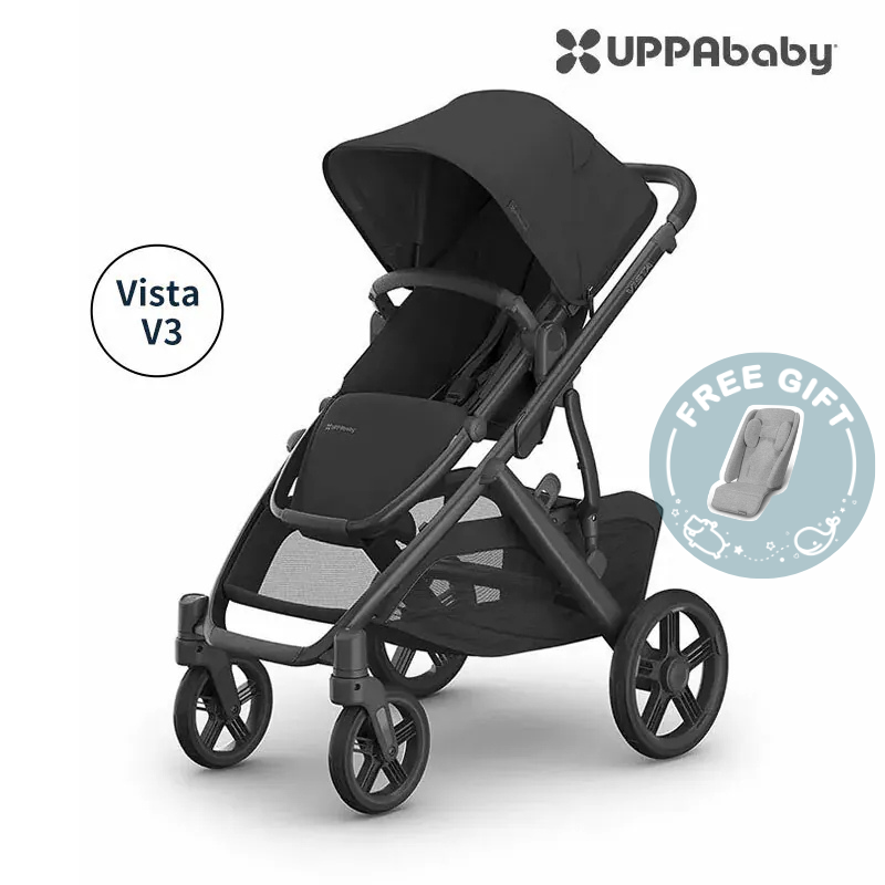 UPPAbaby - Vista V3 單座位嬰兒車 (Jake 炭黑色,6個月起可用)