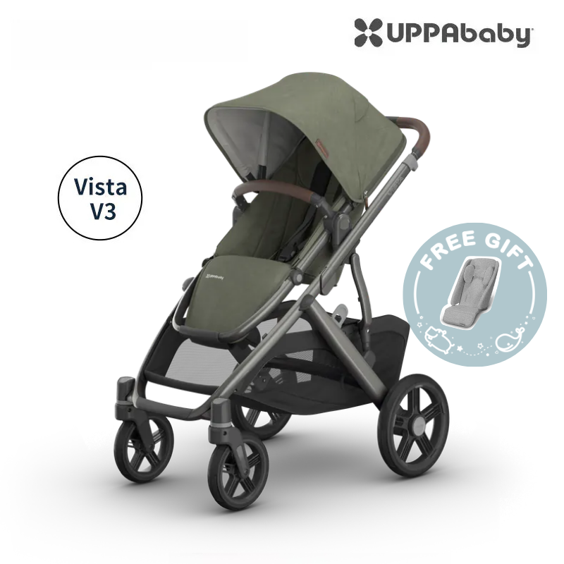 UPPAbaby - Vista V3 單座位嬰兒車(Evely 橄欖綠,6個月起可用)