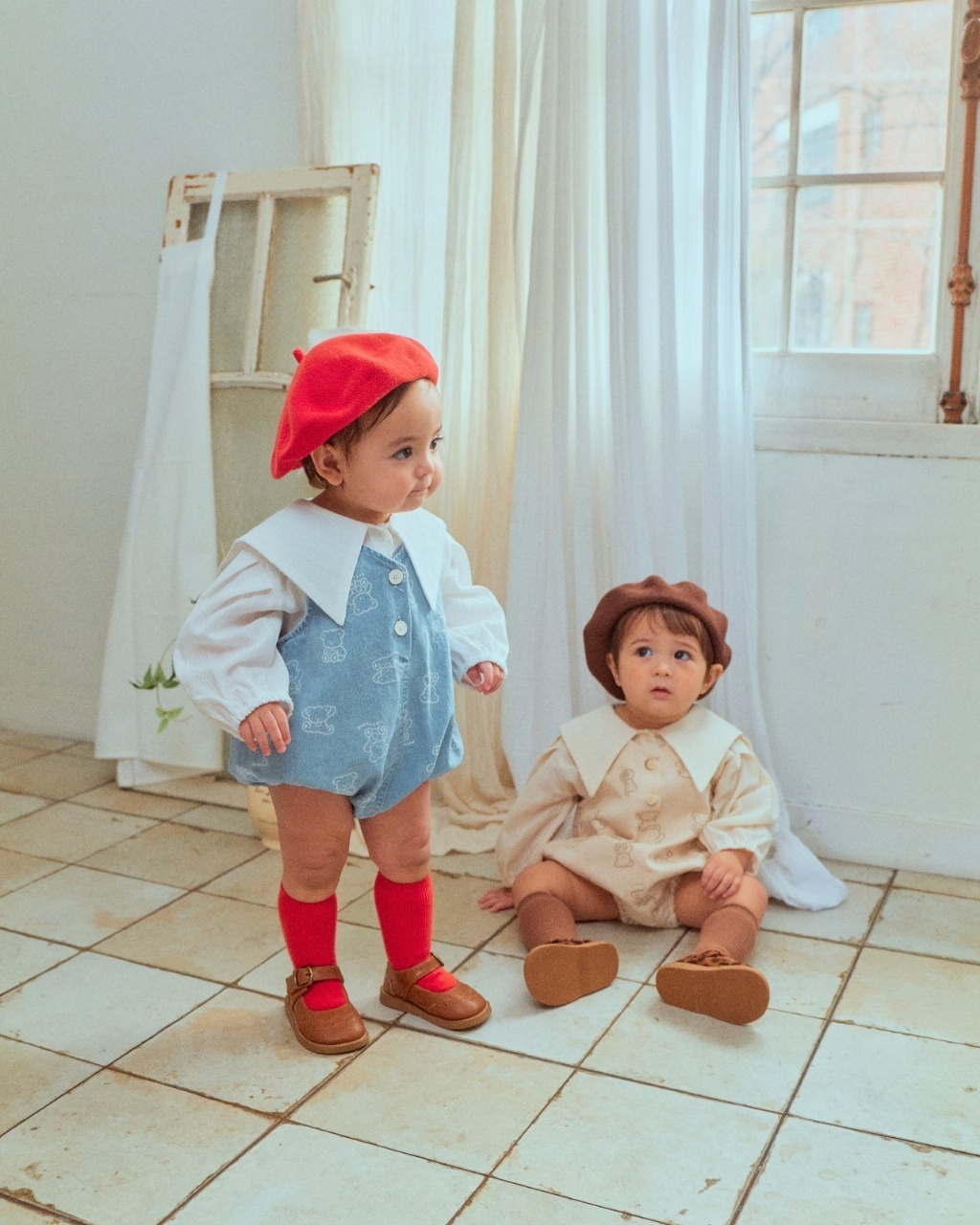 韓國🇰🇷OOTTBEBE 翻轉小熊牛仔背心包屁衣(BS-BM)