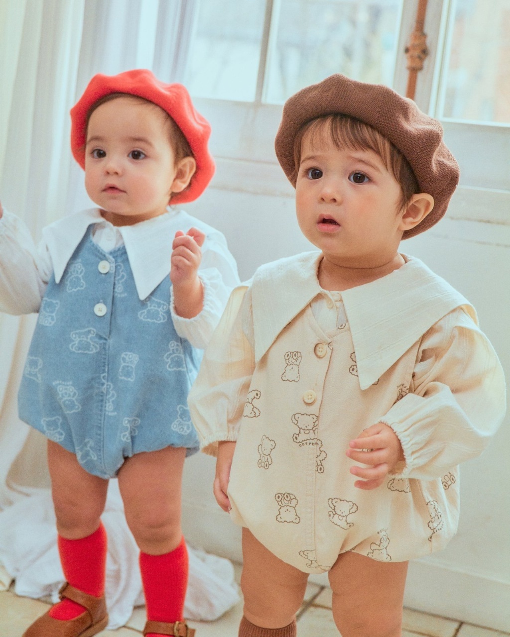 韓國🇰🇷OOTTBEBE 翻轉小熊牛仔背心包屁衣(BS-BM)