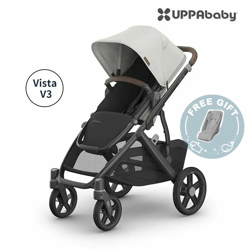 UPPAbaby - Vista V3 單座位嬰兒車 (Savannah 珍珠灰,6個月起可用)